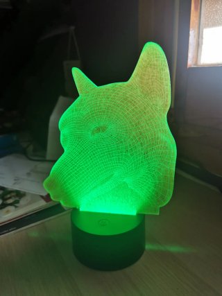 Lámpara LED Perro Acrílico Naranja