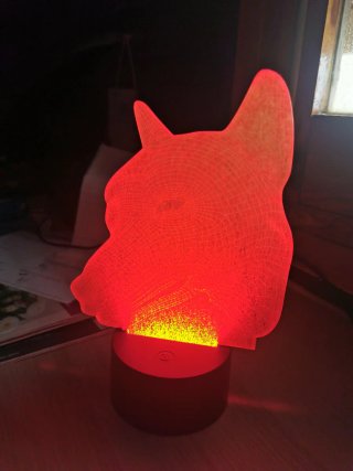 Lámpara LED Perro Acrílico Naranja