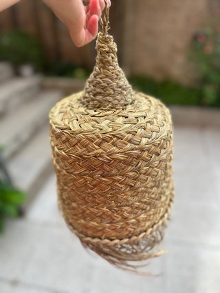 Lámpara de esparto artesanal
