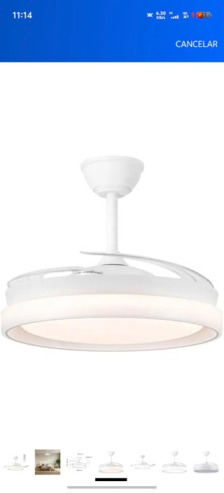Ventilador de techo retráctil con luz