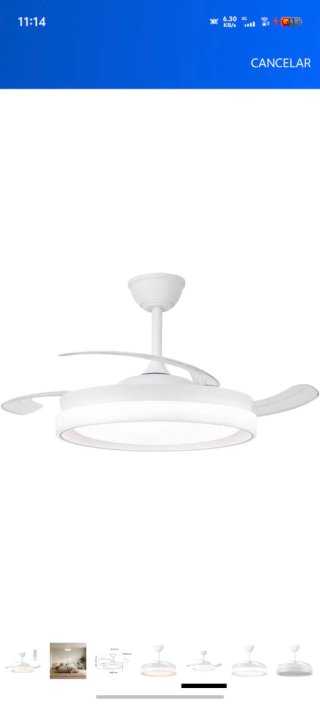 Ventilador de techo retráctil con luz