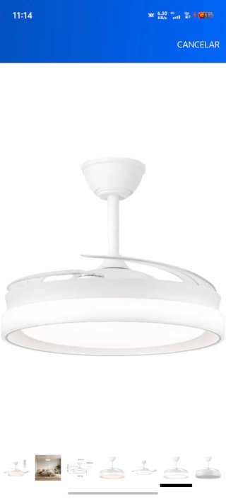 Ventilador de techo retráctil con luz