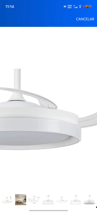 Ventilador de techo retráctil con luz