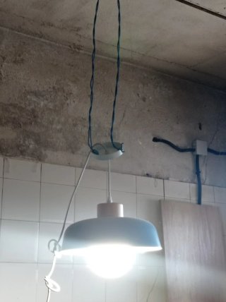 Lámpara Techo Industrial Azul Madera