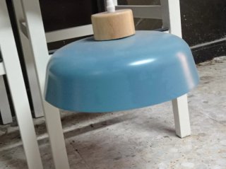 Lámpara Techo Industrial Azul Madera