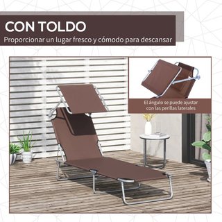 Tumbona plegable con parasol