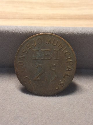 Moneda IBI 25 Céntimos 1937