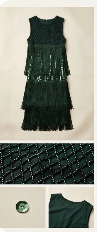 Vestido fiesta cabaret verde con etiqueta puesta