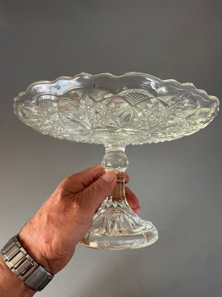 Alzata torta vintage vetro lavorato