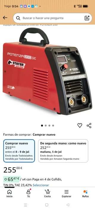 Soldador Inverter Stayer Potenza 200 GE