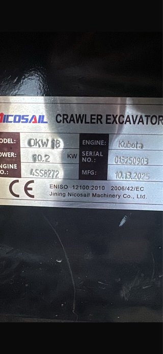 Mini excavadora Nicosail 1600kg