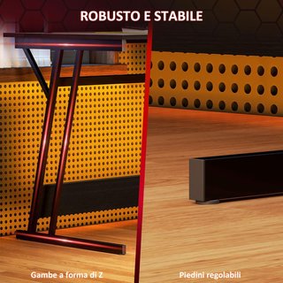 Escritorio Gaming Con Luces LED Y Soporte Para Monitor, 100X60 Cm Mesa Gaming Para Computadora De 32 Pulgadas, Escritorio PC Con USB, TYPE C Y Control Remoto Para Oficina, Estudio Y Hogar, Negro
