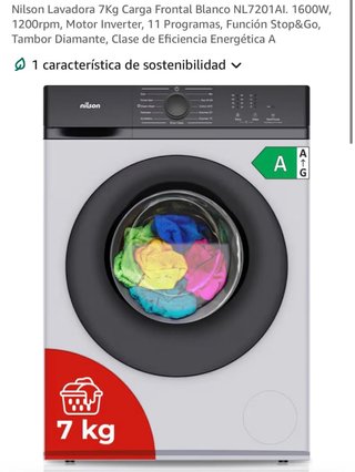 Lavadora Nilson 7kg Carga Frontal Blanca