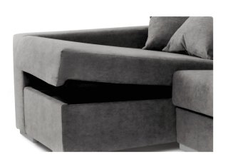 Sofá chaiselongue izquierdo gris oscuro