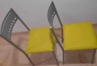 Juego de 2 sillas de cocina de hierro y  ignífuga