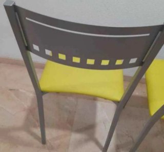 Juego de 2 sillas de cocina de hierro y  ignífuga