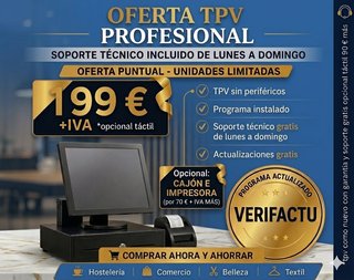 TPV Profesional Verifactu Oferta SOPORTE GRATIS
