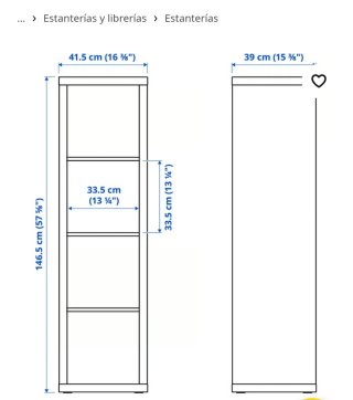 Estantería de madera beige. Vertical u horizontal