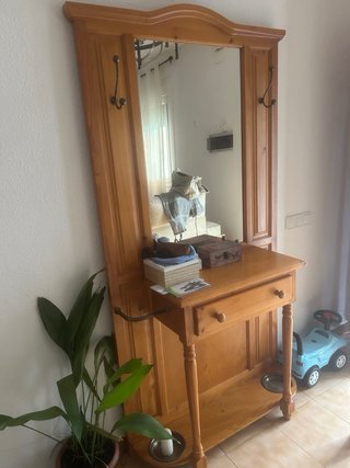 Entradita recibidor madera pino maciza