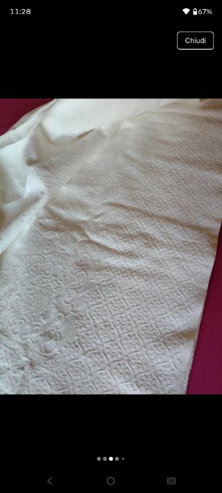 Copriletto matrimoniale bianco con pizzo