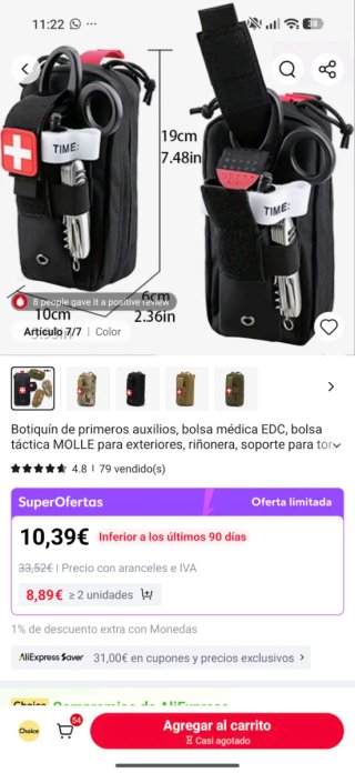 Cinturón táctico, pernera,ifak y bolsa porta móvil