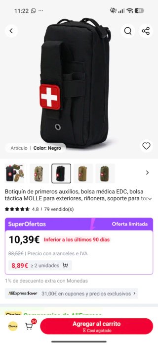 Cinturón táctico, pernera,ifak y bolsa porta móvil