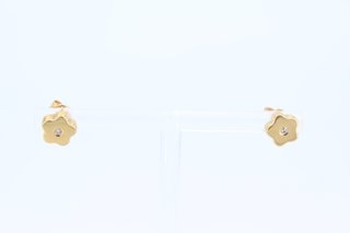 Pendientes flor de oro 18k, 1,09gr Ref G-307.