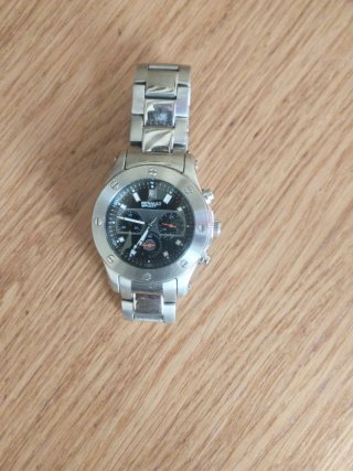 Reloj Renault Cronógrafo Negro y Plateado