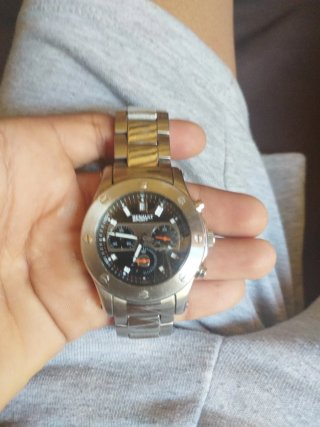 Reloj Renault Cronógrafo Negro y Plateado