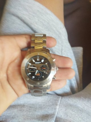Reloj Renault Cronógrafo Negro y Plateado