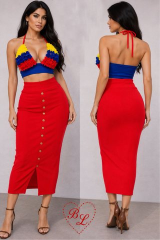 Conjunto Top y Falda Colombiana Talla Única