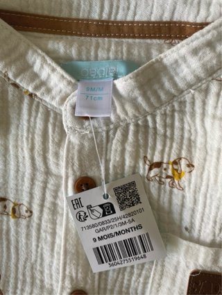 Camicia bimbo Obaibi fantasia cagnolini - nuova