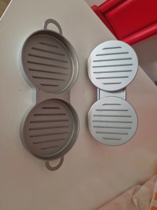 Molde para hamburguesas doble mango madera