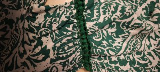 Vestido largo verde y blanco estampado