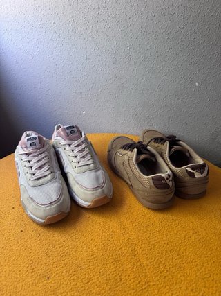 Zapatillas Mustang Beige y Rosa