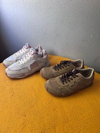 Zapatillas Mustang Beige y Rosa