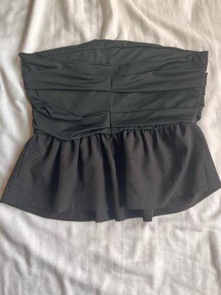 Top palabra de honor drapeado elegante