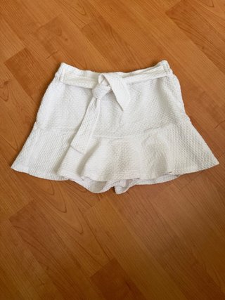 Falda Pantalón Zara Talla 8 Blanca