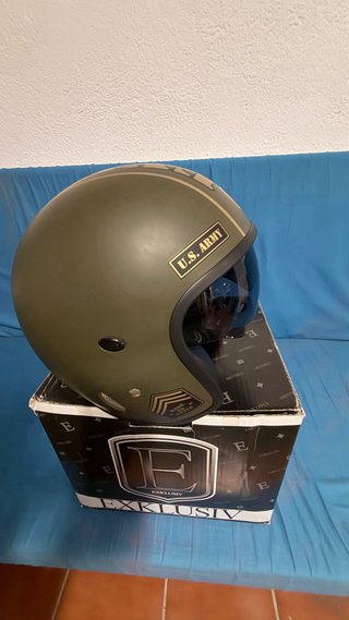 Casco Moto Retro Talla L con Gafas Sol