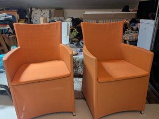 2 Butacas Naranja Mimbre Sintético