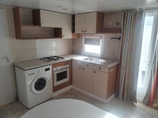 Mobil home o casa móvil de ocasión . Dormitorio de