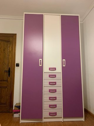 Habitación, juvenil, blanca y morada