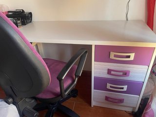 Habitación, juvenil, blanca y morada