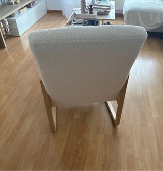 Sillon Sklum lactancia Madera y Ratán Beige