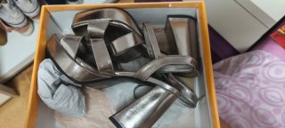 Sandalias plateadas tacón plataforma talla 36