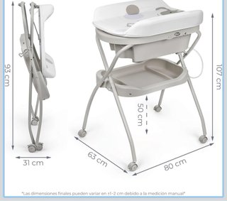 Bañera Bebé Ergonómica con Cambiador