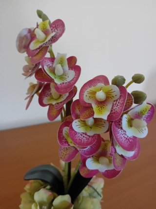 Piantina di orchidee artificiali decorative