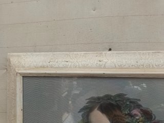 Stampa antica con cornice bianco panna