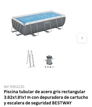 Piscina Bestway Tubular Gris Rectangular