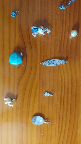 Lote Colgantes y cadenas varios Plata